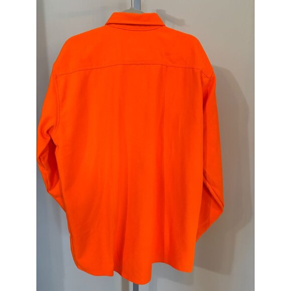 Cabelas Mens Flannel Shirt Bright Orange Hunting Heavyweight Outdoors Large Tall - Picture 8 of 11